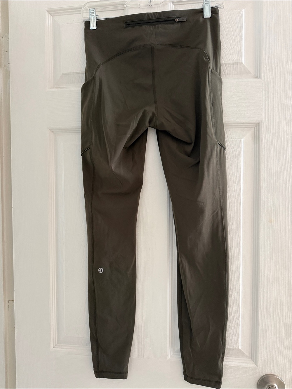 lululemon athletica Olive Green High-Waist Leggings with Rear Zip Pocket
